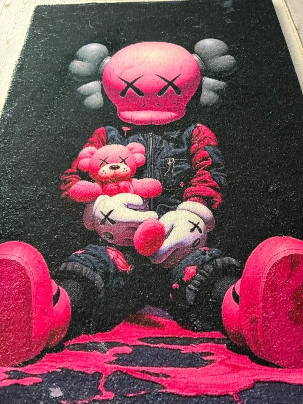NEW! 22”X32” Pink KAWS-Style Character Area Rug “!!Check My Profile For More!!”